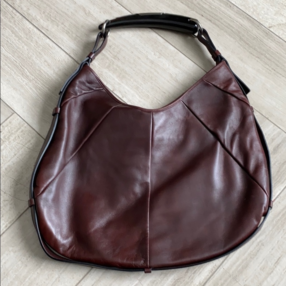 Saint Laurent YSL Large Horn Mombasa bag Burgundy